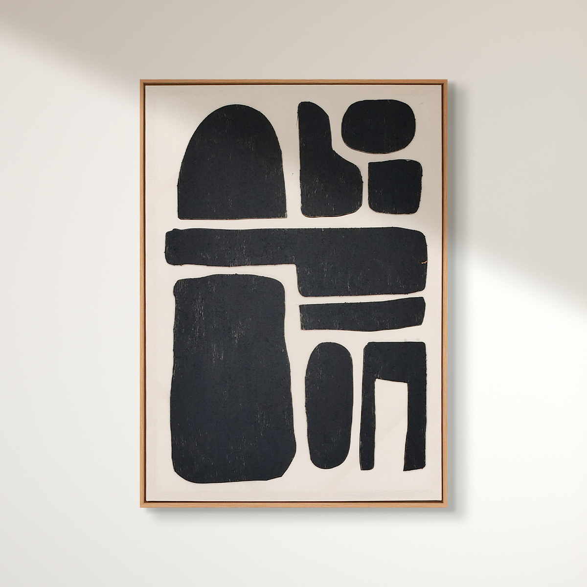 Abstract textured wall art affordable oil painting unframed white and black portrait on wooden frame