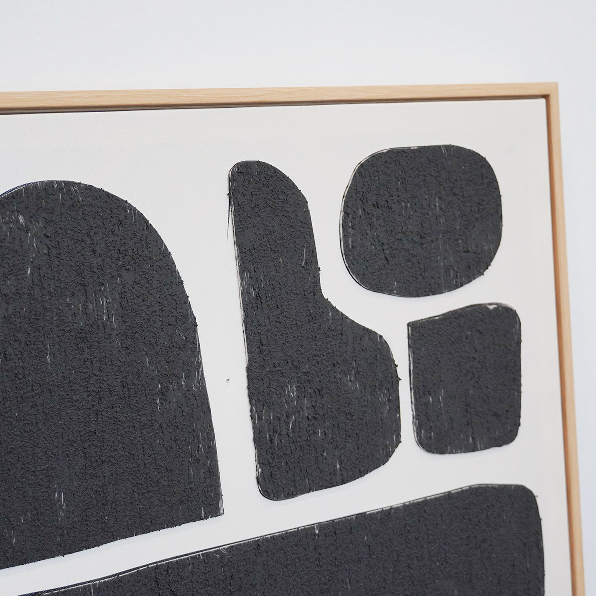 Abstract textured wall art affordable oil painting close up white and black portrait