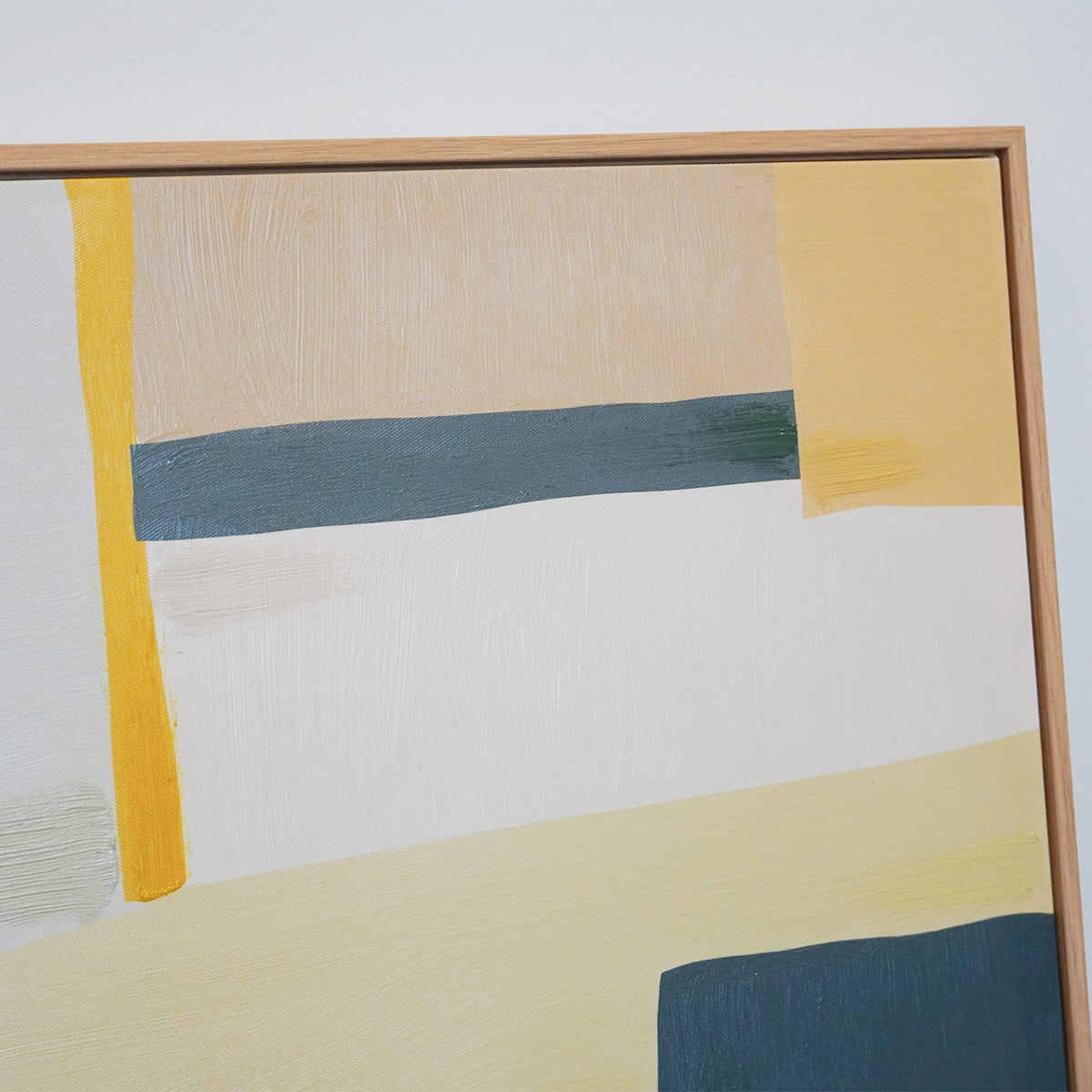 Abstract textured wall art affordable oil painting close up colourful green and yellow portrait