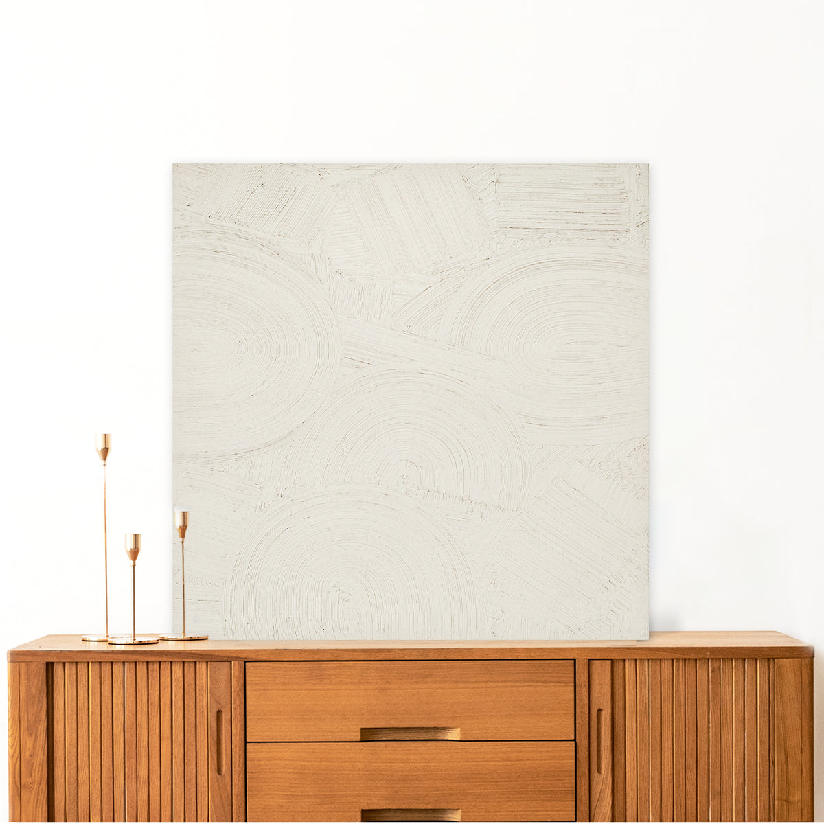 Abstract textured wall art affordable oil painting unframed white zen square large in living room