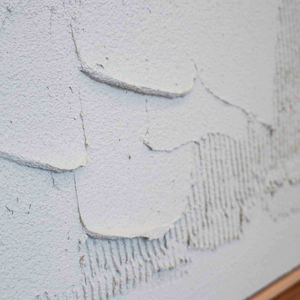 Abstract textured wall art affordable oil painting close up white concrete square