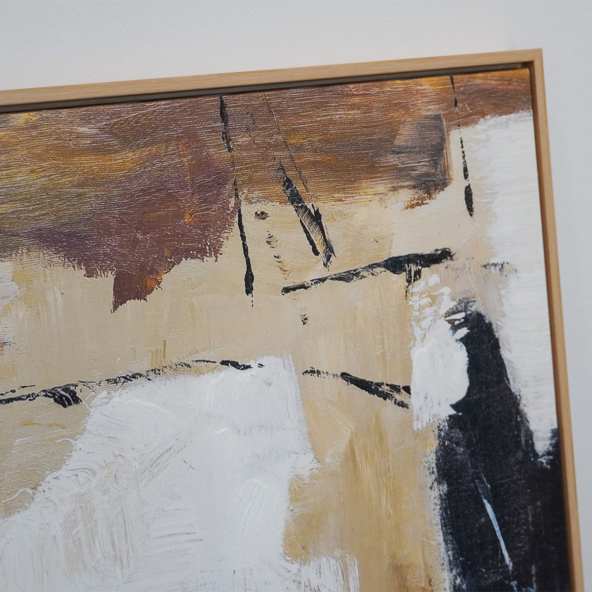 Abstract textured wall art affordable oil painting close up brown square