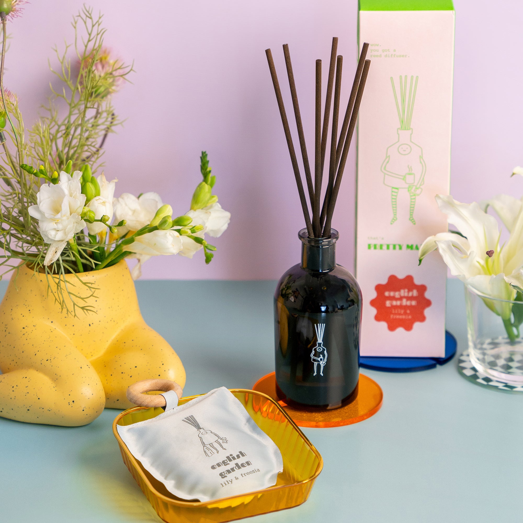 english garden home fragrance reed diffuser and scented sachet