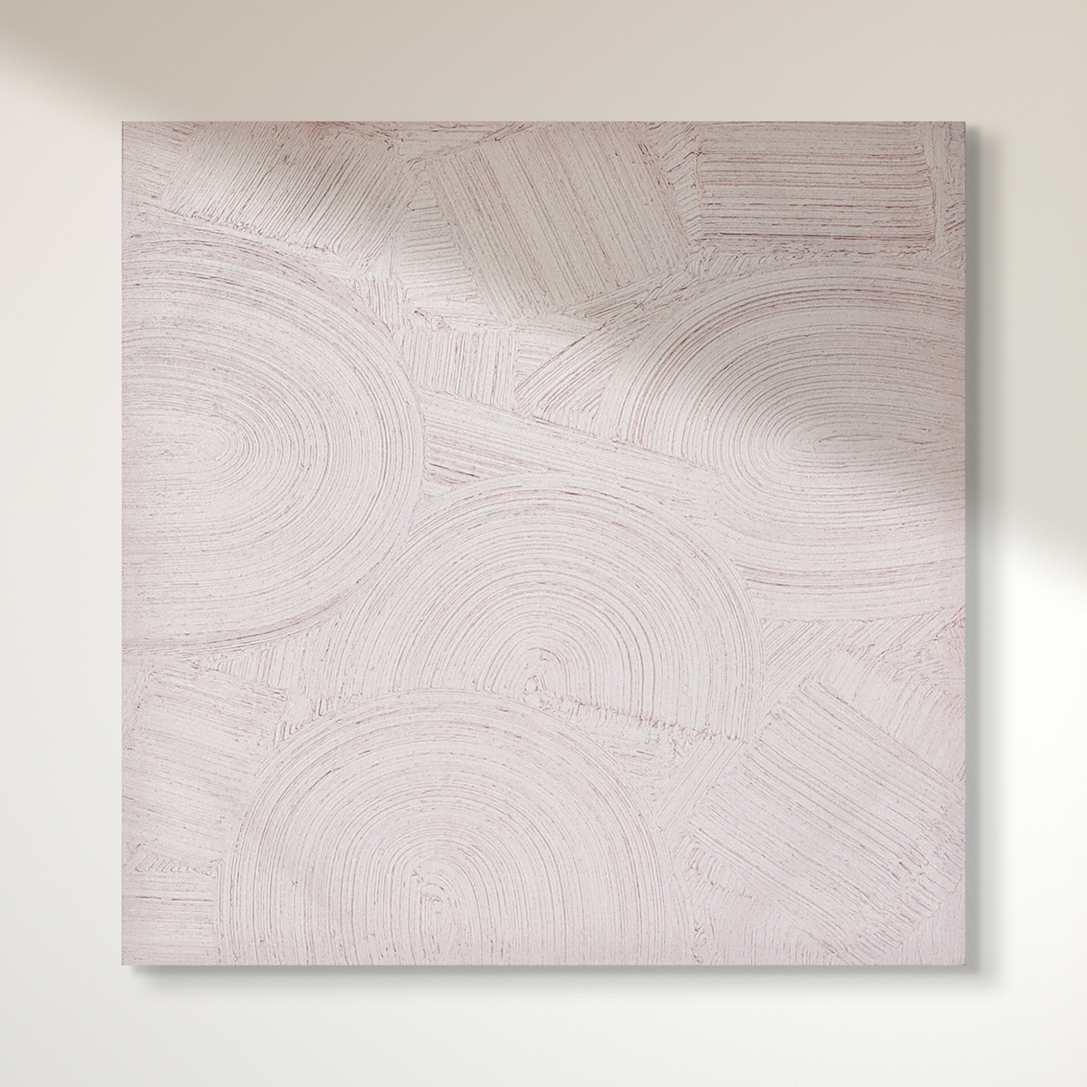 Abstract textured wall art affordable oil painting unframed white zen square